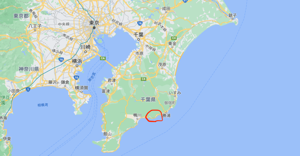 千葉県の守谷海岸周辺地図